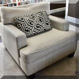 F19. Bernhardt Interiors upholstered club chair. 31” h x 36”w x 42”d 